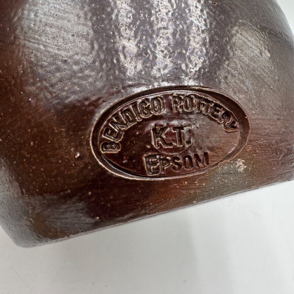 Australian Pottery 9" Vase - Bendigo Pottery 'Epsomware' - ca. 1979 to 1985 bro - Picture 5 of 10